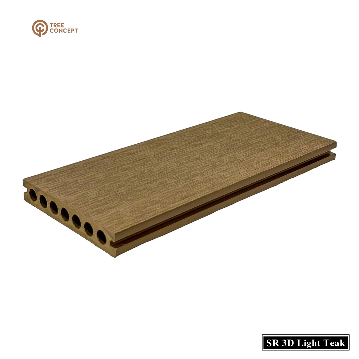 Tree Concept ไม้พื้นภายนอก รูกลม รุ่น SR 3D ลาย H3 สี Light Teak product_closeup_image