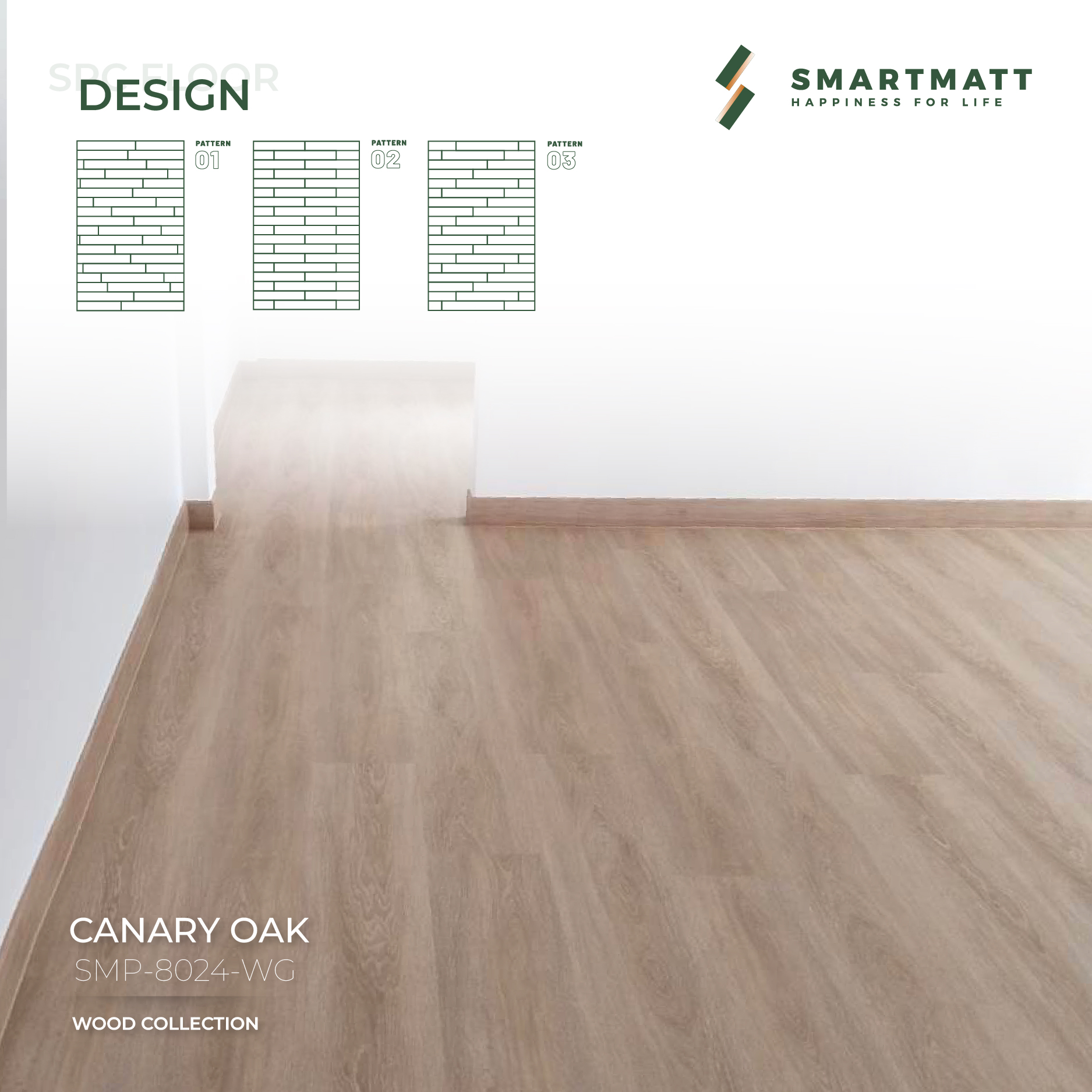 CANARY OAK - SPC Click Lock Wood Collection  - SMARTMATT PRO 6 mm.  size 22.93x121.29 cm. product_other1_image