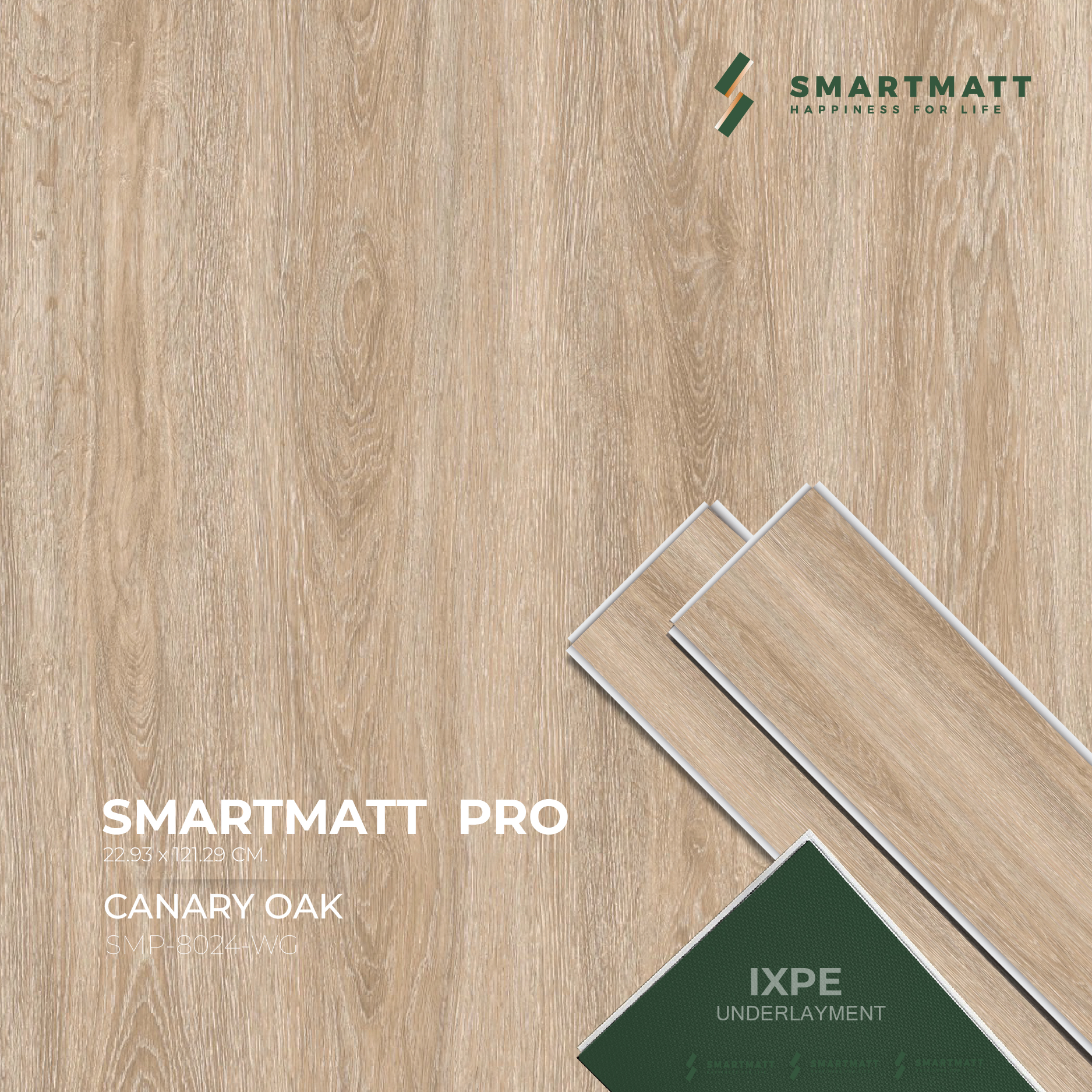 CANARY OAK - SPC Click Lock Wood Collection  - SMARTMATT PRO 6 mm.  size 22.93x121.29 cm. product_other2_image